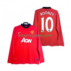 Koszulka Manchester United Rooney 10 2013 2014 Retro Męska Stroje Domowe Długie Rękawy