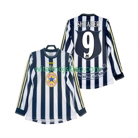 Koszulka Newcastle United SHEARER 9 1997 Retro Męska Stroje Domowe 1999 Długie Rękawy