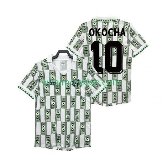 Koszulka Reprezentacja Nigerii OKOCHA 10 Retro Męska Stroje Wyjazdowe 1994 Krótkie Rękawy