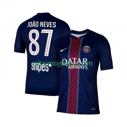 Koszulka Paris Saint-Germain Joao Neves 87 Męska Stroje Domowe 2025-2026 Krótkie Rękawy