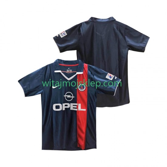 Koszulka Paris Saint-Germain 2001 Retro Męska Stroje Domowe 2002 Krótkie Rękawy