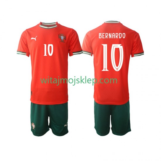 Koszulka Reprezentacja Portugalii Bernardo Silva 10 Dziecięca Stroje Domowe 2025-2026 Krótkie Rękawy