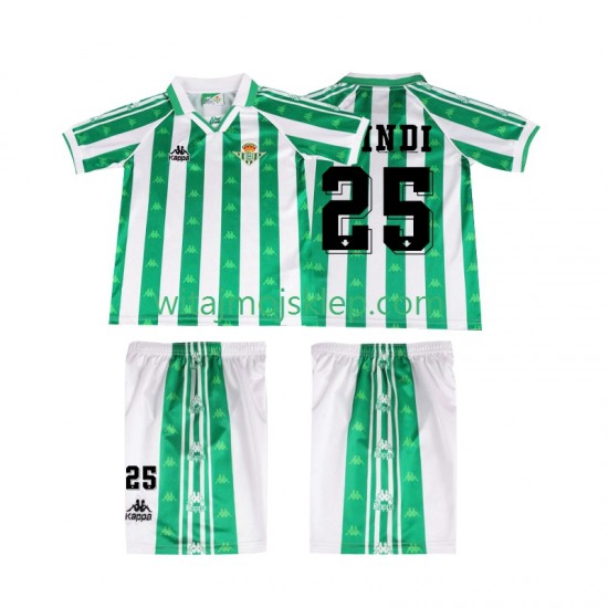 Koszulka Real Betis FINIDI 25 1996 1997 Retro Dziecięca Stroje Domowe Krótkie Rękawy