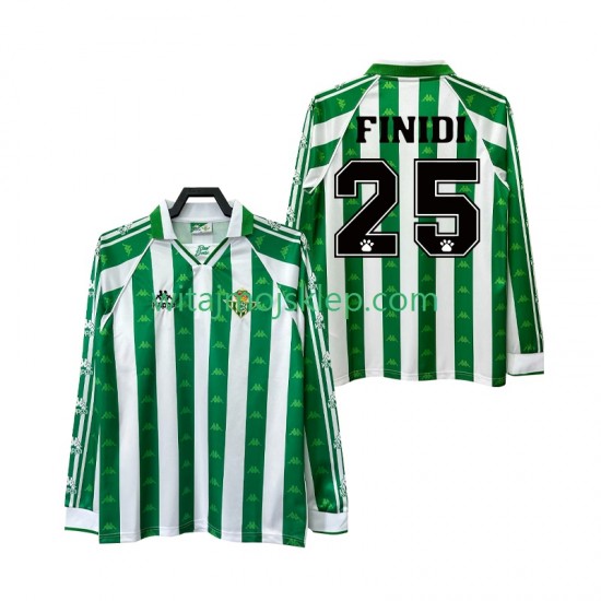 Koszulka Real Betis FINIDI 25 1996 1997 Retro Męska Stroje Domowe Długie Rękawy