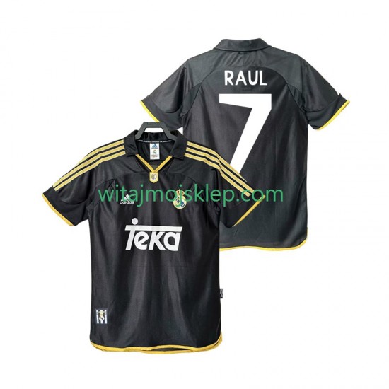 Koszulka Real Madryt Raul 7 2001 Retro Męska Stroje Wyjazdowe 1999 Krótkie Rękawy