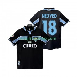 Koszulka SS Lazio NEDVED 18 Retro Męska Stroje Wyjazdowe 1998 1999 Krótkie Rękawy