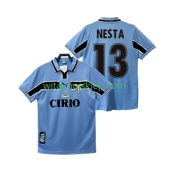 Koszulka SS Lazio NESTA 13 Retro Męska Stroje Domowe 1998 1999 Krótkie Rękawy