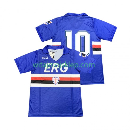 Koszulka Sampdoria 10 1990 1991 Retro Męska Stroje Domowe Krótkie Rękawy