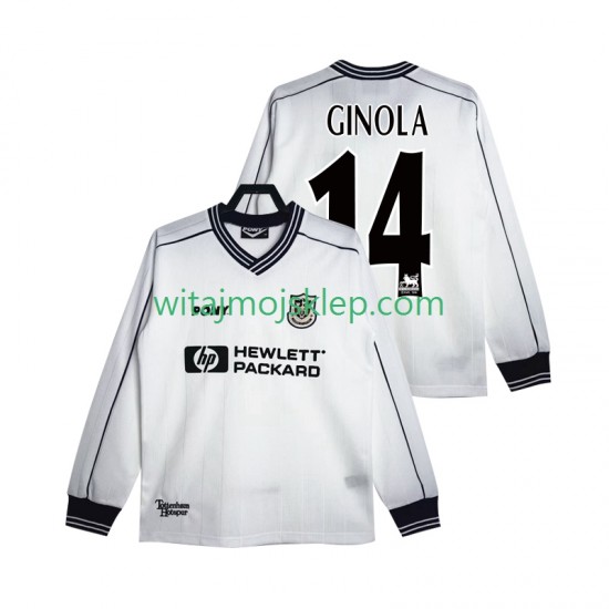 Koszulka Tottenham Hotspur GINOLA 14 1997 Retro Męska Stroje Domowe 1999 Długie Rękawy