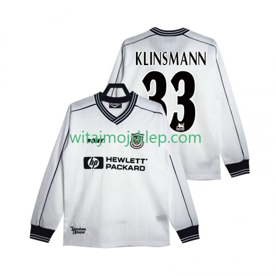 Koszulka Tottenham Hotspur KLINSMANN 33 1997 Retro Męska Stroje Domowe 1999 Długie Rękawy