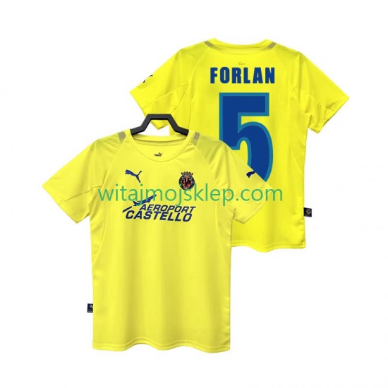 Koszulka Villarreal CF FORLAN 5 2005 Retro Męska Stroje Domowe 2006 Krótkie Rękawy