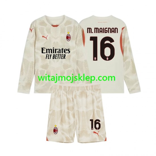 Koszulka AC Milan Mike Maignan 16 Bramkarskie Dziecięca Trzeci Strój 2024-2025 Długie Rękawy