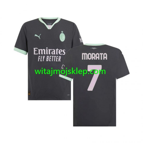 Koszulka AC Milan Morata 7 Męska Trzeci Strój 2024-2025 Krótkie Rękawy