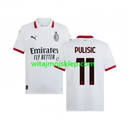 Koszulka AC Milan PULISIC 11 Męska Stroje Wyjazdowe 2024-2025 Krótkie Rękawy