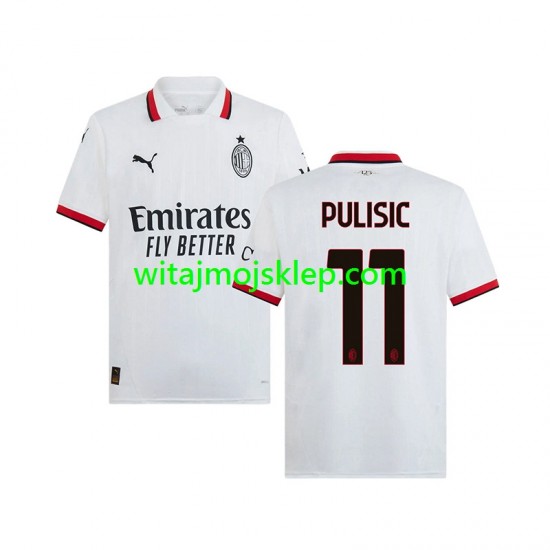 Koszulka AC Milan PULISIC 11 Męska Stroje Wyjazdowe 2024-2025 Krótkie Rękawy