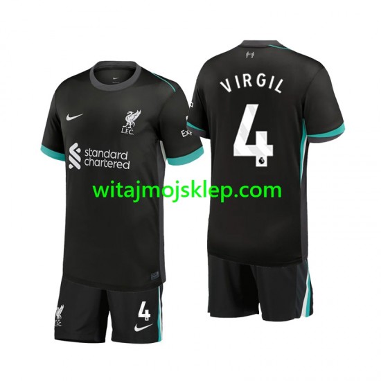 Koszulka Liverpool Virgil 4 Dziecięca Stroje Wyjazdowe 2024-2025 Krótkie Rękawy