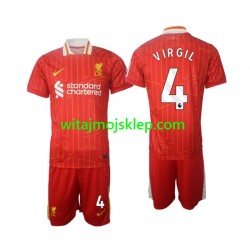 Koszulka Liverpool Virgil 4 Dziecięca Stroje Domowe 2024-2025 Krótkie Rękawy