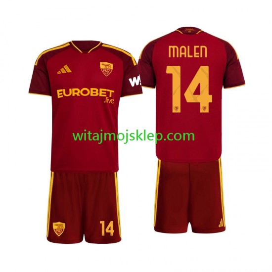 Koszulka AS Roma Donyell Malen 14 Dziecięca Stroje Domowe 2026-2027 Krótkie Rękawy