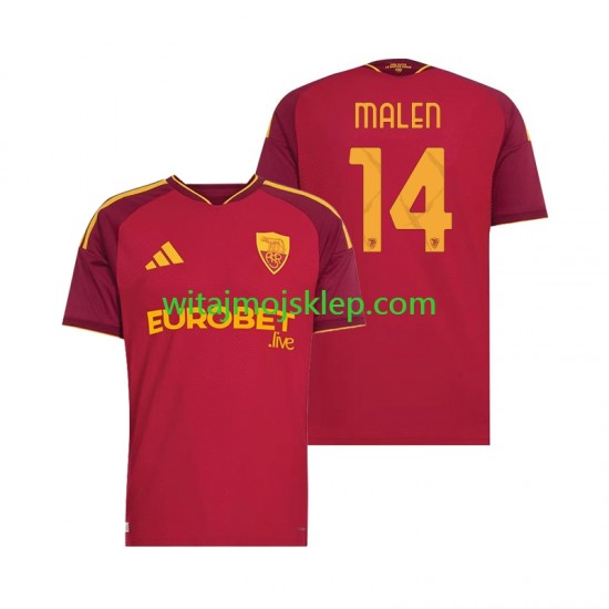 Koszulka AS Roma Donyell Malen 14 Męska Stroje Domowe 2026-2027 Krótkie Rękawy
