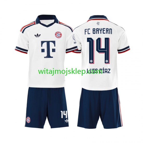 Koszulka Bayern Monachium Luis Diaz 14 Dziecięca Stroje Wyjazdowe 2026-2027 Krótkie Rękawy