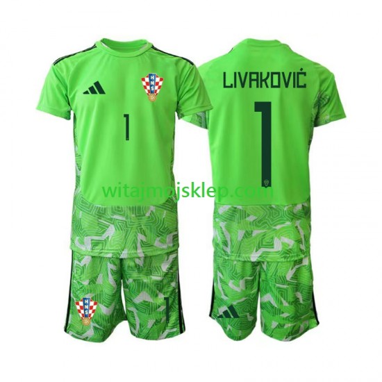 Koszulka Reprezentacja Chorwacji Dominik Livakovic 25 Bramkarskie Dziecięca Stroje Domowe 2026-2027 Krótkie Rękawy