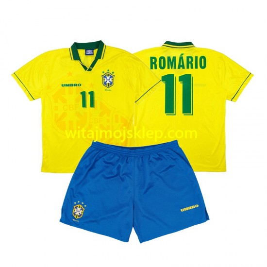 Koszulka Reprezentacja Brazylii Romario 11 Retro Dziecięca Stroje Domowe 1994 Krótkie Rękawy