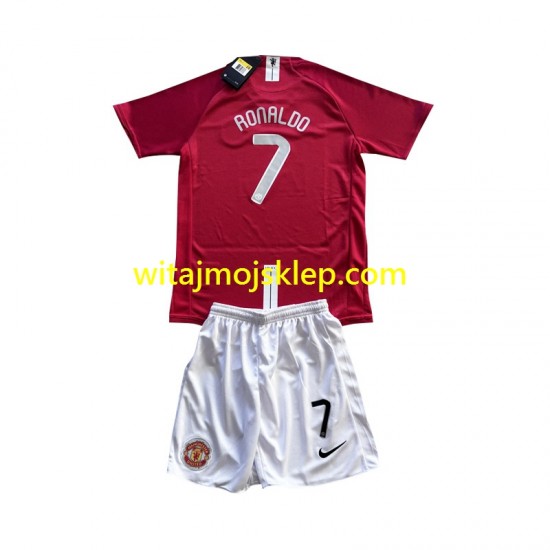 Koszulka Manchester United Cristiano Ronaldo 7 Champion League 2007 Retro Dziecięca Stroje Domowe Krótkie Rękawy