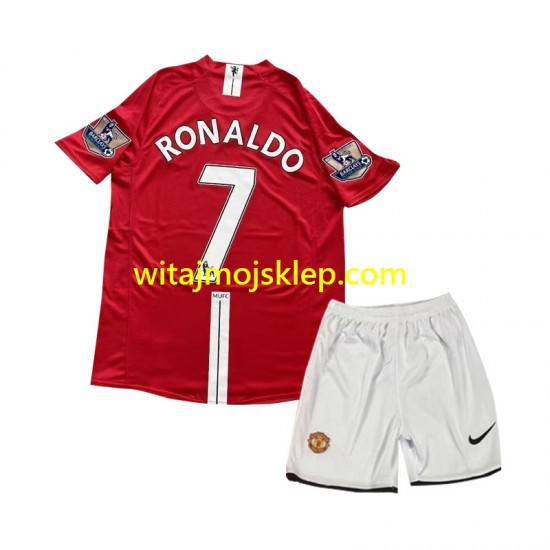 Koszulka Manchester United Cristiano Ronaldo 7 2007 Retro Dziecięca Stroje Domowe Krótkie Rękawy