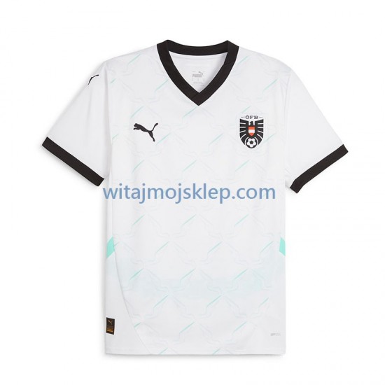 Koszulka Reprezentacja Austrii Męska Stroje Wyjazdowe Euro 2024 Krótkie Rękawy