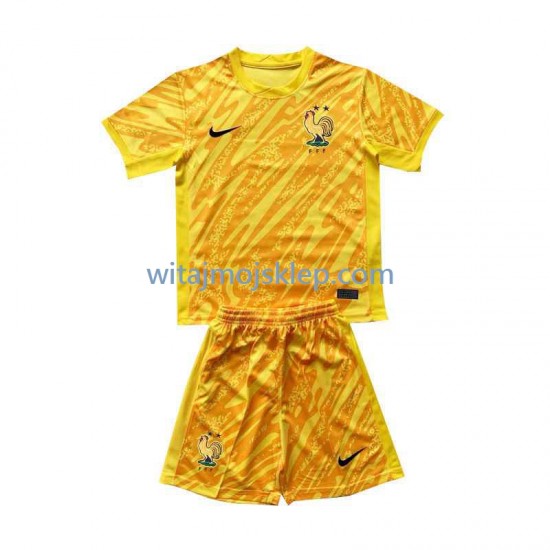 Koszulka Reprezentacja Francji Bramkarskie Dziecięca Stroje Domowe Euro 2024 Krótkie Rękawy