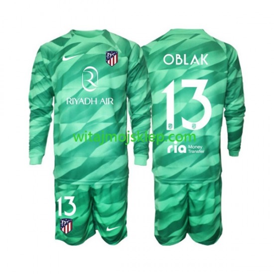 Koszulka Atlético Madryt Jan Oblak 13 Green color Bramkarskie Dziecięca Stroje Wyjazdowe 2023-2024 Długie Rękawy