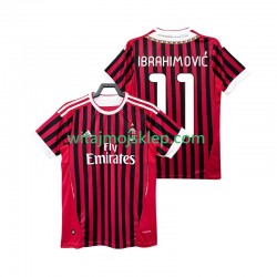 Koszulka AC Milan Ibrahimović Zlatan 11 2012 Retro Męska Stroje Domowe 2011 Krótkie Rękawy