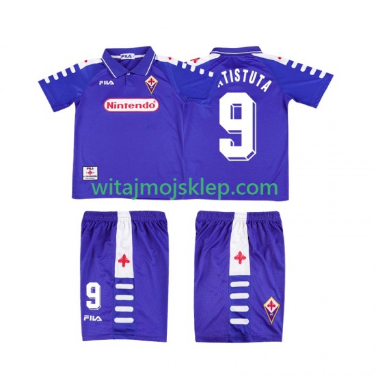 Koszulka Fiorentina BATISTUTA 9 Retro Dziecięca Stroje Domowe 1998 1999 Krótkie Rękawy