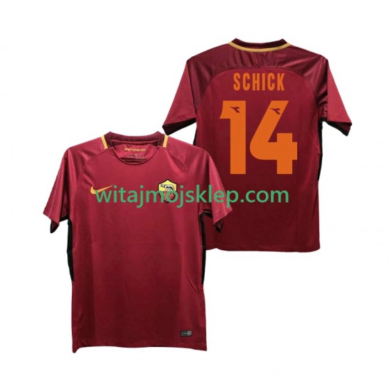 Koszulka AS Roma SCHICK 14 2017-2018 Retro Męska Stroje Domowe Krótkie Rękawy