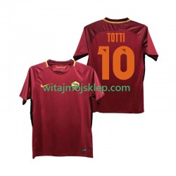 Koszulka AS Roma Totti 10 2017-2018 Retro Męska Stroje Domowe Krótkie Rękawy