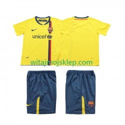 Koszulka FC Barcelona 2009 Retro Dziecięca Stroje Wyjazdowe 2008 Krótkie Rękawy