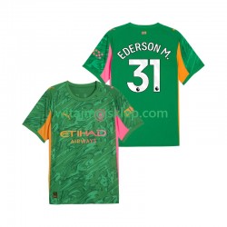 Koszulka Manchester City Ederson Moraes 31 Bramkarskie Męska Stroje Domowe 2025-2026 Krótkie Rękawy