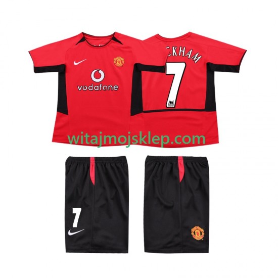 Koszulka Manchester United BECKHAM 7 Retro Dziecięca Stroje Domowe 2004 2002 Krótkie Rękawy