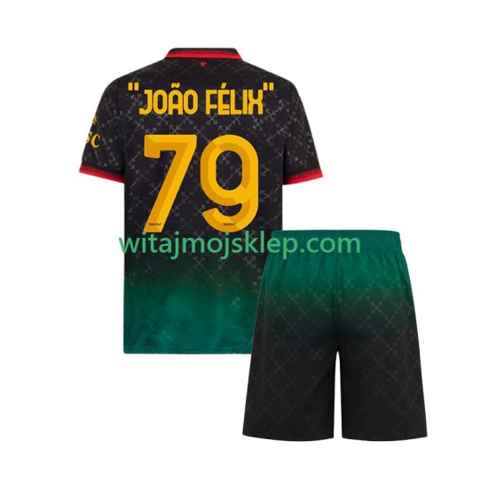 Koszulka AC Milan JOAO FELIX 79 Dziecięca Czwarty Strój 2024-2025 Krótkie Rękawy