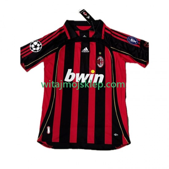 Koszulka AC Milan KAKA 8 2007 Retro Męska Stroje Domowe 2006 Krótkie Rękawy