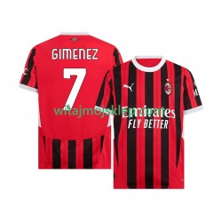 Koszulka AC Milan Santiago Gimenez 7 Męska Stroje Domowe 2024-2025 Krótkie Rękawy