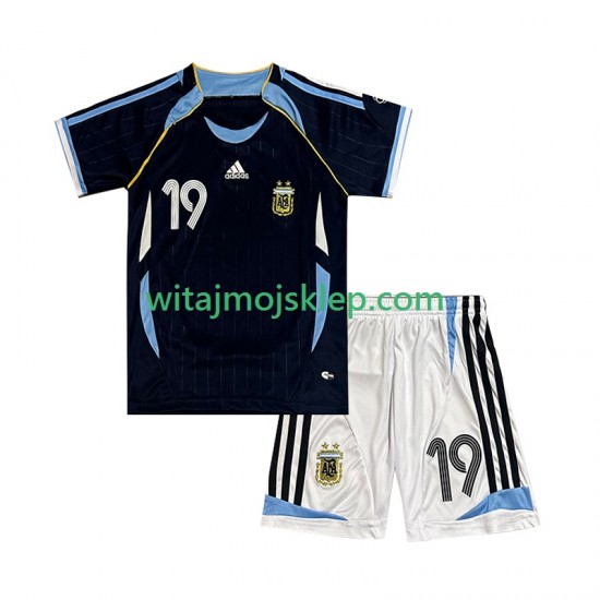 Koszulka Reprezentacja Argentyny Lionel Messi 19 Retro Dziecięca Stroje Wyjazdowe 2006 Krótkie Rękawy