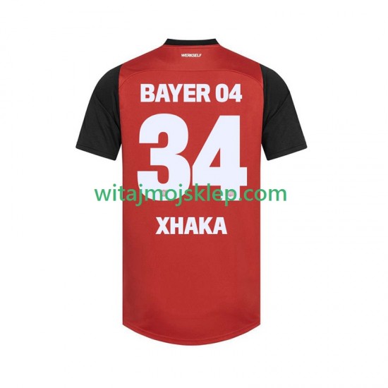 Koszulka Bayer 04 Leverkusen XHAKA 34 Męska Stroje Domowe 2024-2025 Krótkie Rękawy