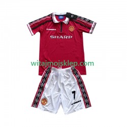 Koszulka Manchester United Beckham 7 Retro Dziecięca Stroje Domowe 1998 1999 Krótkie Rękawy