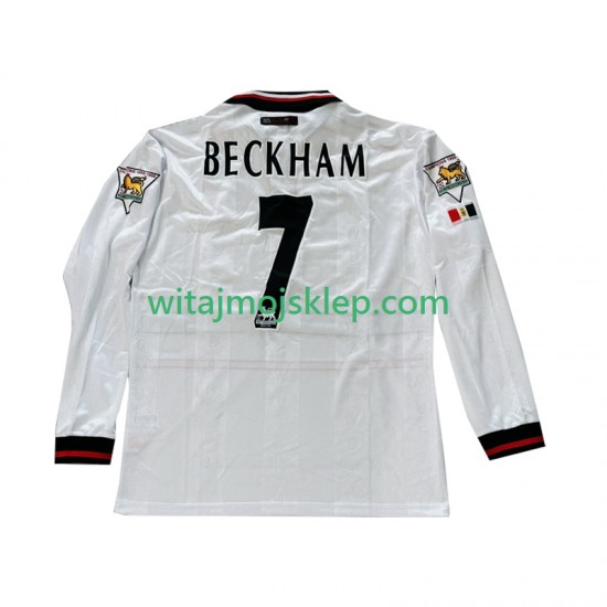Koszulka Manchester United Beckham 7 Retro Męska Stroje Wyjazdowe 1998 1999 Długie Rękawy