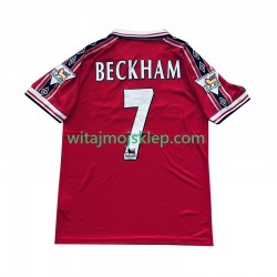 Koszulka Manchester United Beckham 7 Retro Męska Stroje Domowe 1998 1999 Krótkie Rękawy