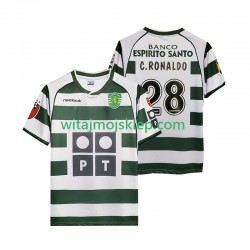 Koszulka Sporting CP Cristiano Ronaldo 28 2001 2003 Retro Męska Stroje Domowe Krótkie Rękawy