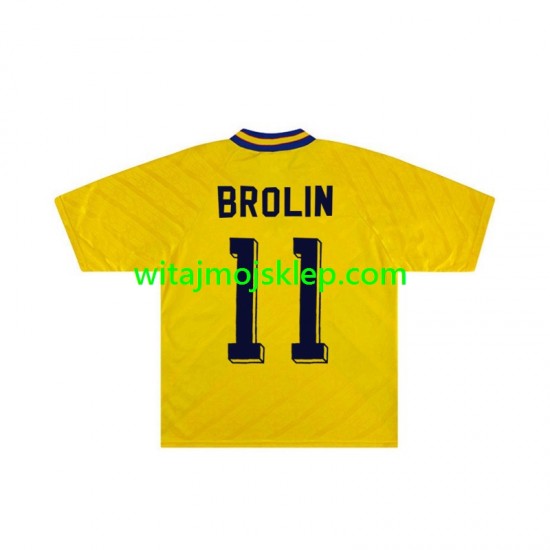 Koszulka Reprezentacja Szwecji Brolin 11 Retro Męska Stroje Domowe 1994 Krótkie Rękawy
