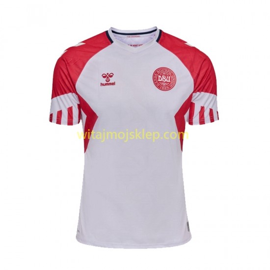 Koszulka Reprezentacja Danii Męska Stroje Wyjazdowe 2023 Krótkie Rękawy