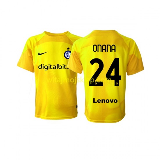 Koszulka Inter Mediolan Andre Onana 24 Bramkarskie Męska Stroje Wyjazdowe 2022-2023 Krótkie Rękawy